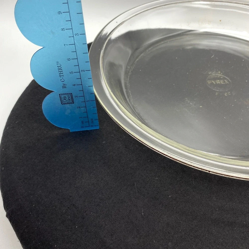 Pyrex 10in Pie Plate Clear Glass Vintage 209 Round Baking Dish Wide Rim Rustic